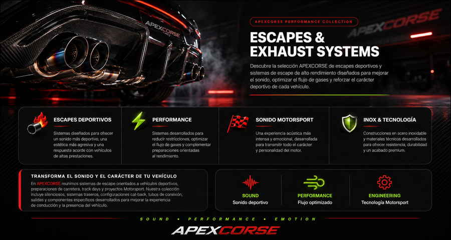 Escapes Deportivos y Sistemas de Escape | APEXCORSE