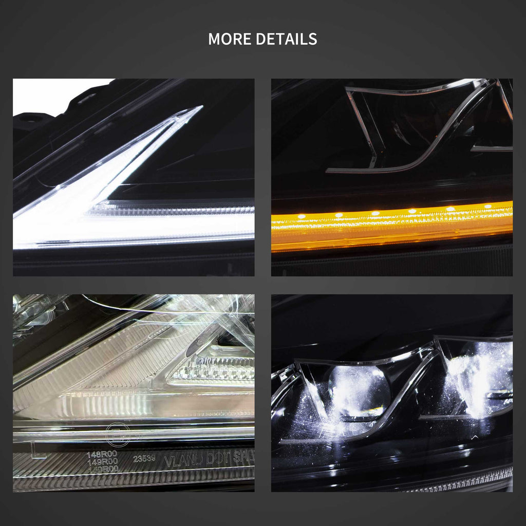 Faros delanteros VLAND 06-12 Lexus IS250/IS250C/IS350/IS220d & 08-14 ISF(XE20) proyector Matrix LED — LED E-Mark | imagen 2