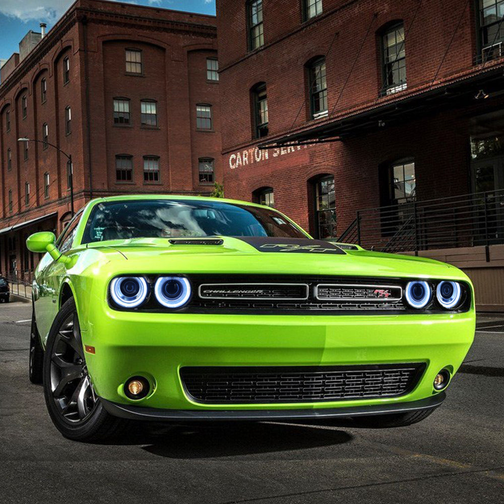 Faros delanteros VLAND 15-24 Dodge Challenger RGB proyector Bi-LED negros — LED E-Mark | imagen 7