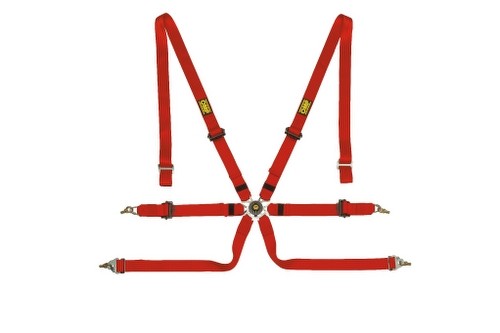 OMP ARNES EN POLYESTER PARA SALOON - 6 PUNTOS - PULL UP. ERGAL AJUSTE- ROJO - OMP original APEXCORSE imagen 1