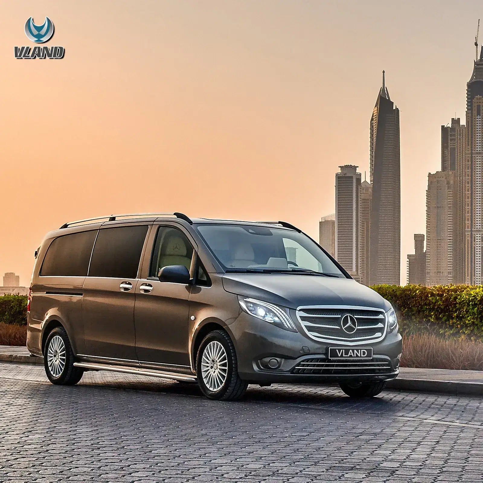 Faros delanteros VLAND 16-23 Mercedes Benz Metris / Vito 3th Gen (W447) LED Matrix negros — LED E-Mark | imagen 10