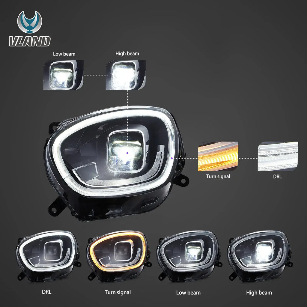 Faros delanteros VLAND 17-20 Mini Countryman F60 Full LED proyector Bi-LED — LED E-Mark | imagen 3