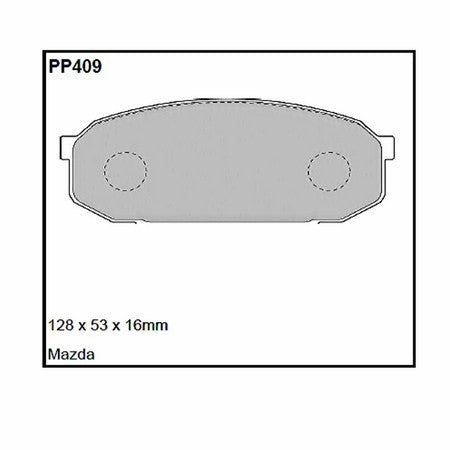 Pastillas de freno Black Diamond Rayado 12 BDPP409 para Mazda 323F (Fastback)