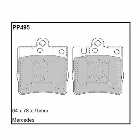 Pastillas de freno Black Diamond Rayado 12 BDPP495 para Mercedes C-Class (W203/T203/C203) Note: Alternative Discs For C Class Models Fitted With The Optional Sports Package