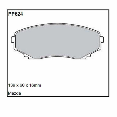 Pastillas de freno Black Diamond Rayado 12 BDPP624 para Mazda Mpv