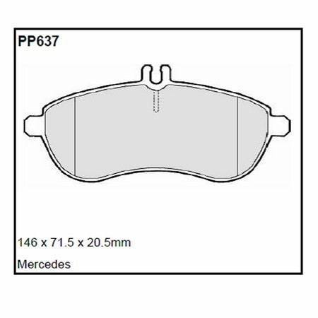 Pastillas de freno Black Diamond Rayado 12 BDPP637 para Mercedes C-Class (S204/W204)