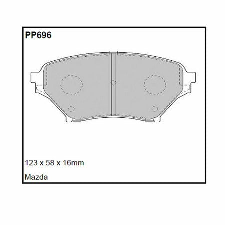 Pastillas de freno Black Diamond Rayado 12 BDPP696 para Mazda Mx5 Mk 2 (Eunos Roadster)