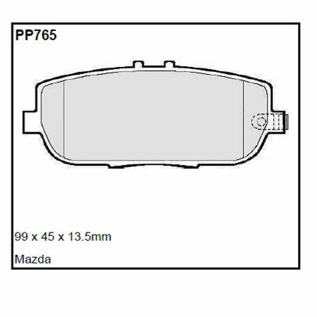 Pastillas de freno Black Diamond Rayado 12 BDPP765 para Mazda Mx5 Mk3