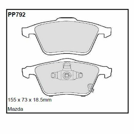 Pastillas de freno Black Diamond Rayado 12 BDPP792 para Mazda 6 (02-08)(Saloon/Hatchback)