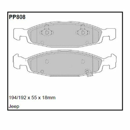 Pastillas de freno Black Diamond Rayado 12 BDPP808 para Jeep Grand Cherokee Ii (99-05)