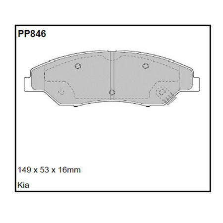 Pastillas de freno Black Diamond Rayado 12 BDPP846 para Kia Sportage Mk1 (_05)