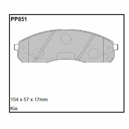 Pastillas de freno Black Diamond Rayado 12 BDPP851 para Kia Sedona Mk 2 (Carnival)