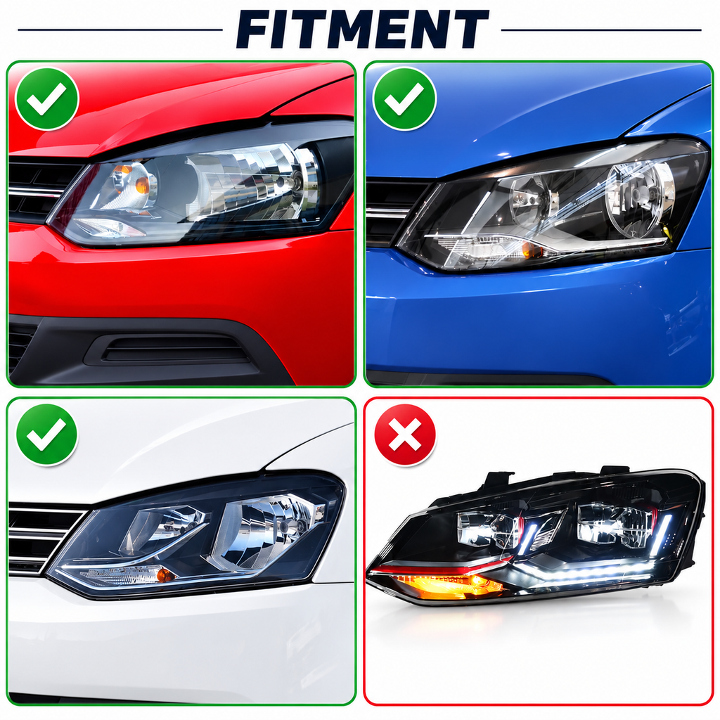 Faros delanteros VLAND 2009-2018 VW Polo MK5 6R 6C Full LED Golf MK7.5 Style — LED E-Mark | imagen 3