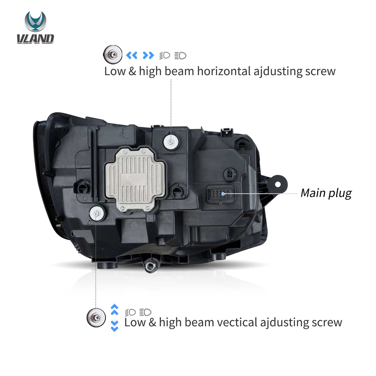 Faros delanteros VLAND VW Transporter T6 2015-2019 LED — LED E-Mark | imagen 5