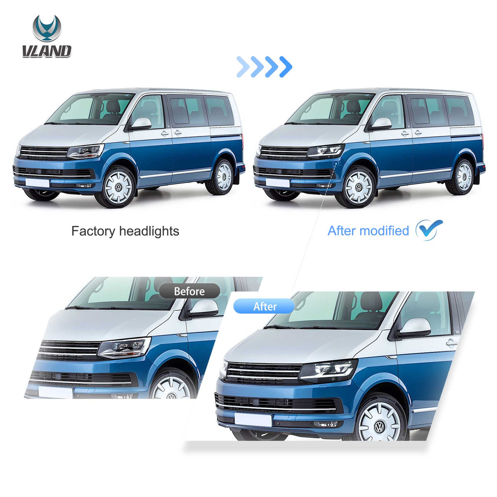 Faros delanteros VLAND VW Transporter T6 2015-2019 LED — LED E-Mark | imagen 7