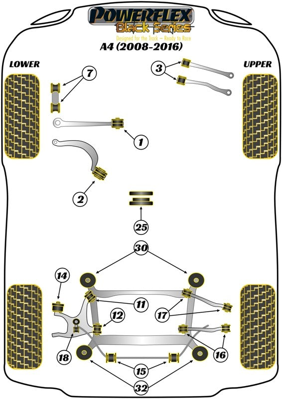 Trasero Subchasis Trasero Silentblock Insert Powerflex PFR3-733 APEXCORSE imagen 3