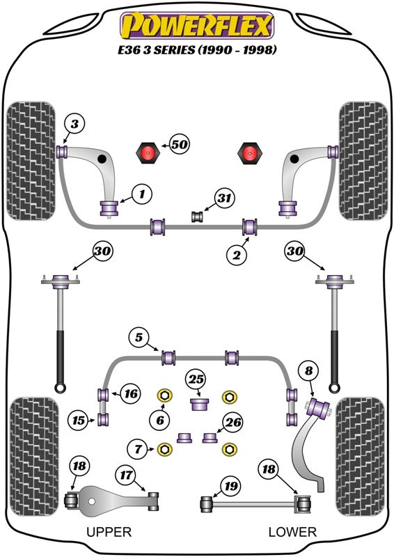 Trasero Barra Estabilizadora Montaje Silentblock 18Mm Powerflex PFR5-504-18 APEXCORSE imagen 2