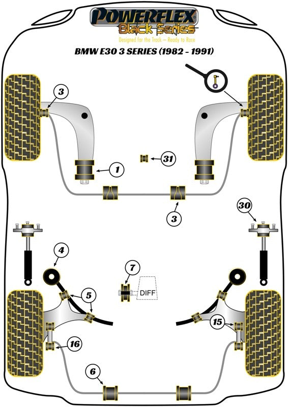 Delantero Barra Estabilizadora Silentblock 22Mm Powerflex PFF5-302-22H APEXCORSE imagen 3