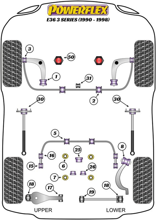 Adjustable Trasero Inferior Brazo De Suspension Kit Powerflex PFR5-4615G APEXCORSE imagen 2