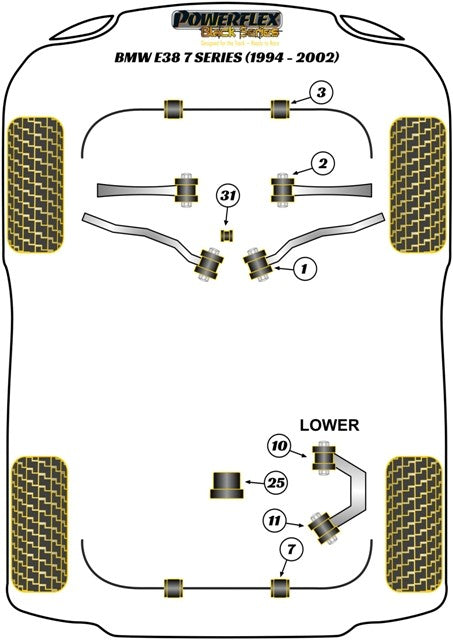 Delantero Brazo Tirado Trasero Silentblock Powerflex PFF5-1001 APEXCORSE imagen 3