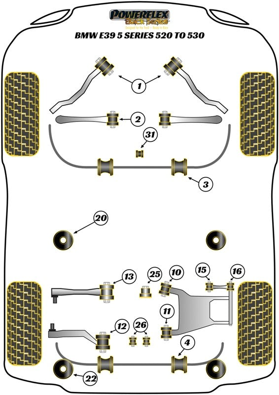 Trasero Toe Adjust Silentblock Interior Powerflex PFR5-713 APEXCORSE imagen 3