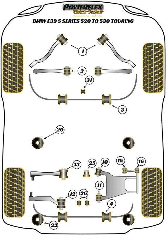 Trasero Subchasis Montaje Silentblock Powerflex PFR5-530 APEXCORSE imagen 3