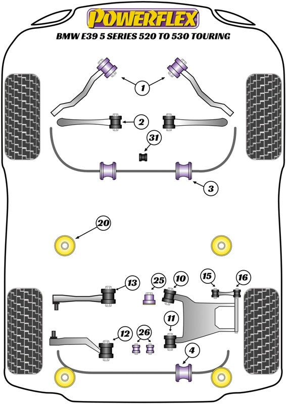 Trasero Subchasis Montaje Silentblock Powerflex PFR5-530 APEXCORSE imagen 4