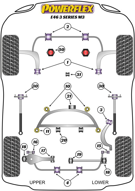Trasero Subchasis Delantero Silentblock Powerflex PFR5-4610M3 APEXCORSE imagen 2