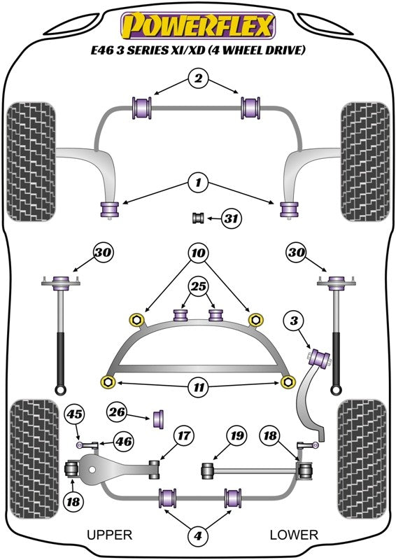 Delantero Triangulo Trasero Silentblock Powerflex PFF5-4601XI APEXCORSE imagen 2