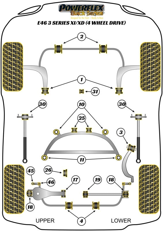 Delantero Triangulo Trasero Silentblock Powerflex PFF5-4601XI APEXCORSE imagen 3
