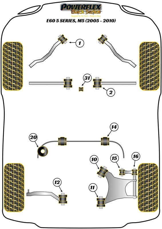 Trasero Barra Estabilizadora Silentblock 18Mm Powerflex PFR5-4609-18BLK APEXCORSE imagen 3