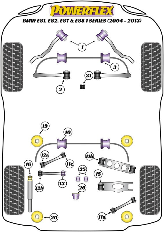 Trasero Barra Estabilizadora Silentblock 11Mm Powerflex PFR5-4609-11BLK APEXCORSE imagen 2