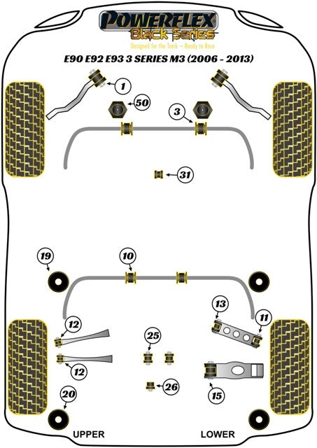 Delantero Barra Estabilizadora Montaje Silentblock 26.5Mm Powerflex PFF5-5703-26.5BLK APEXCORSE imagen 3