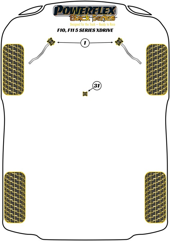 Delantero Brazo Radial A Chassis Silentblock Caster Offset Powerflex PFF5-6101GBLK APEXCORSE imagen 3