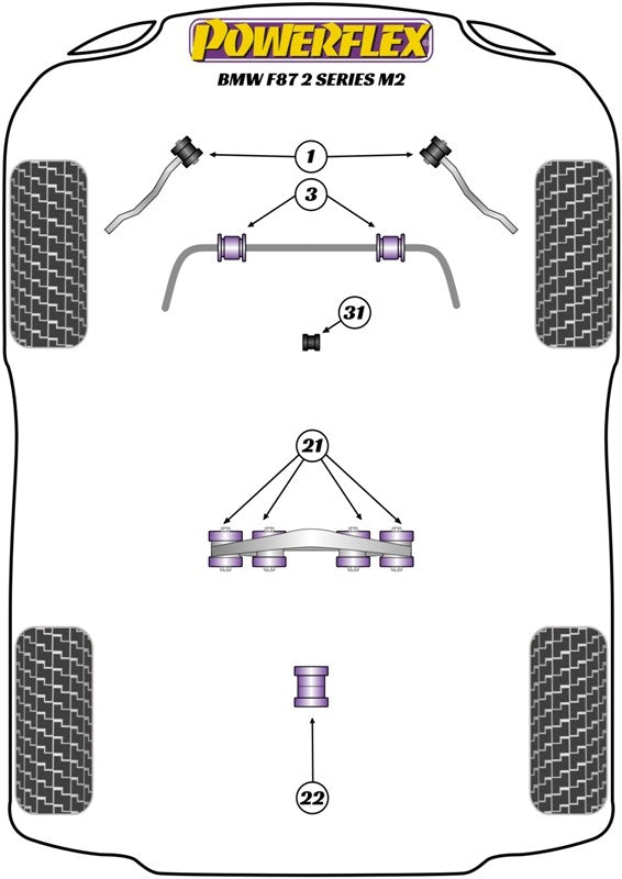 Delantero Brazo Radial A Chassis Silentblock Powerflex PFF5-4001 APEXCORSE imagen 2