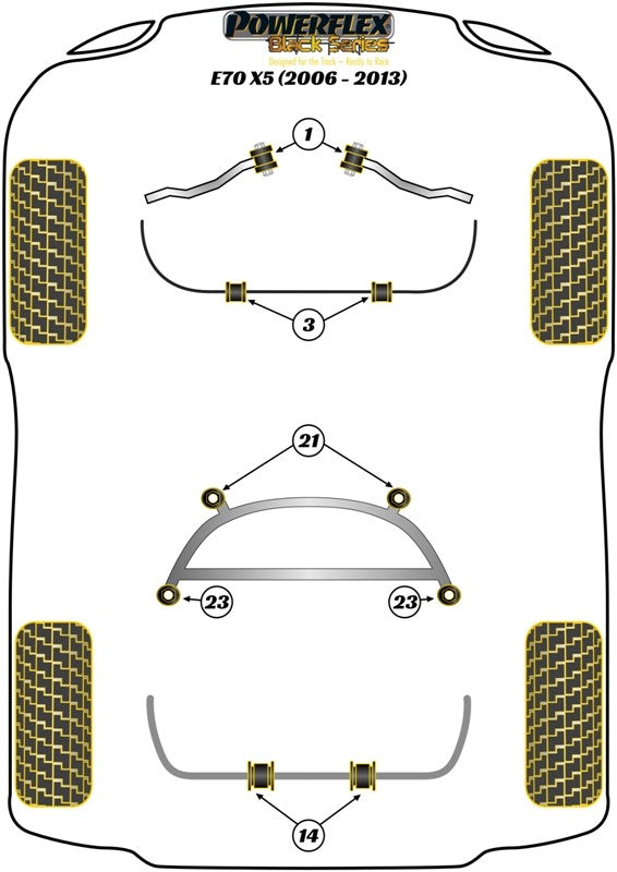 Trasero Subchasis Delantero Silentblock Insert Powerflex PFR5-1421 APEXCORSE imagen 3