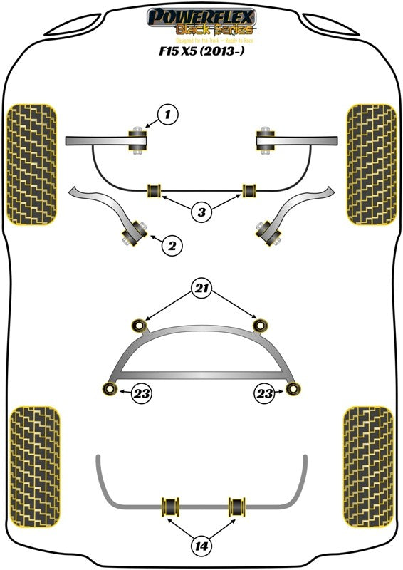 Delantero Brazo De Suspension A Chassis Silentblock Powerflex PFF5-2402BLK APEXCORSE imagen 3