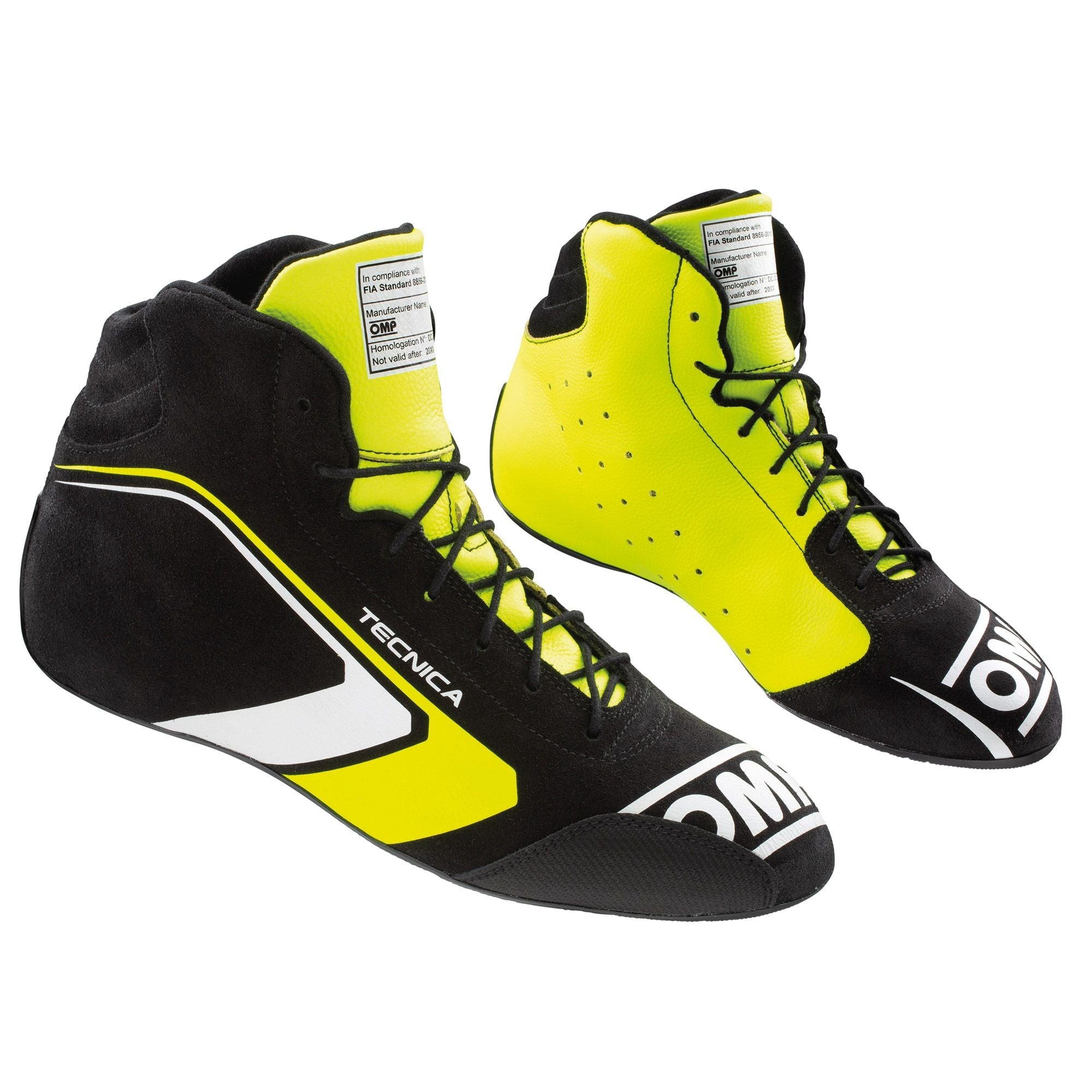 OMP ZAPATILLAS ONE EVO TECNICA NEGRO/FLUO AMARILLO TALLA 39 FIA 8856-2018 - OMP original APEXCORSE imagen 1