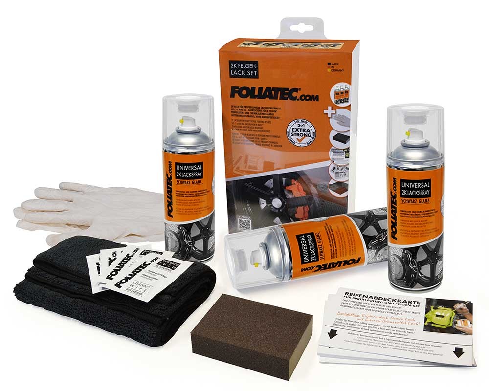 FOLIATEC Kit Pintura En Spray Para Llantas 2C Negro Brillante - Imagen 3 FOLIATEC APEXCORSE