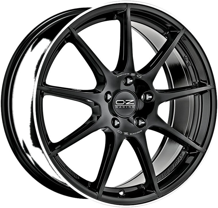 OZ LLANTA VELOCE GT 7,5x17 5x112 ET 35 NEGRO BRILLANTE+DIAMOND LIP+SILVER LETTERING