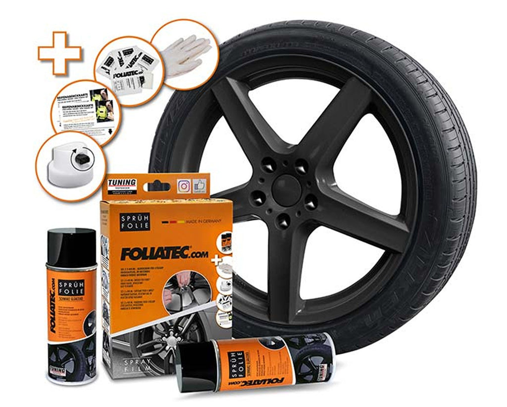 FOLIATEC Kit De Goma Líquida Negra Brillante 2 x 400 ml - FOLIATEC original APEXCORSE