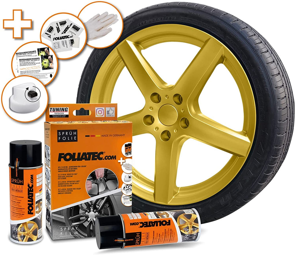 FOLIATEC Kit De Goma Líquida Dorado Metálico 2 x 400 ml - FOLIATEC original APEXCORSE