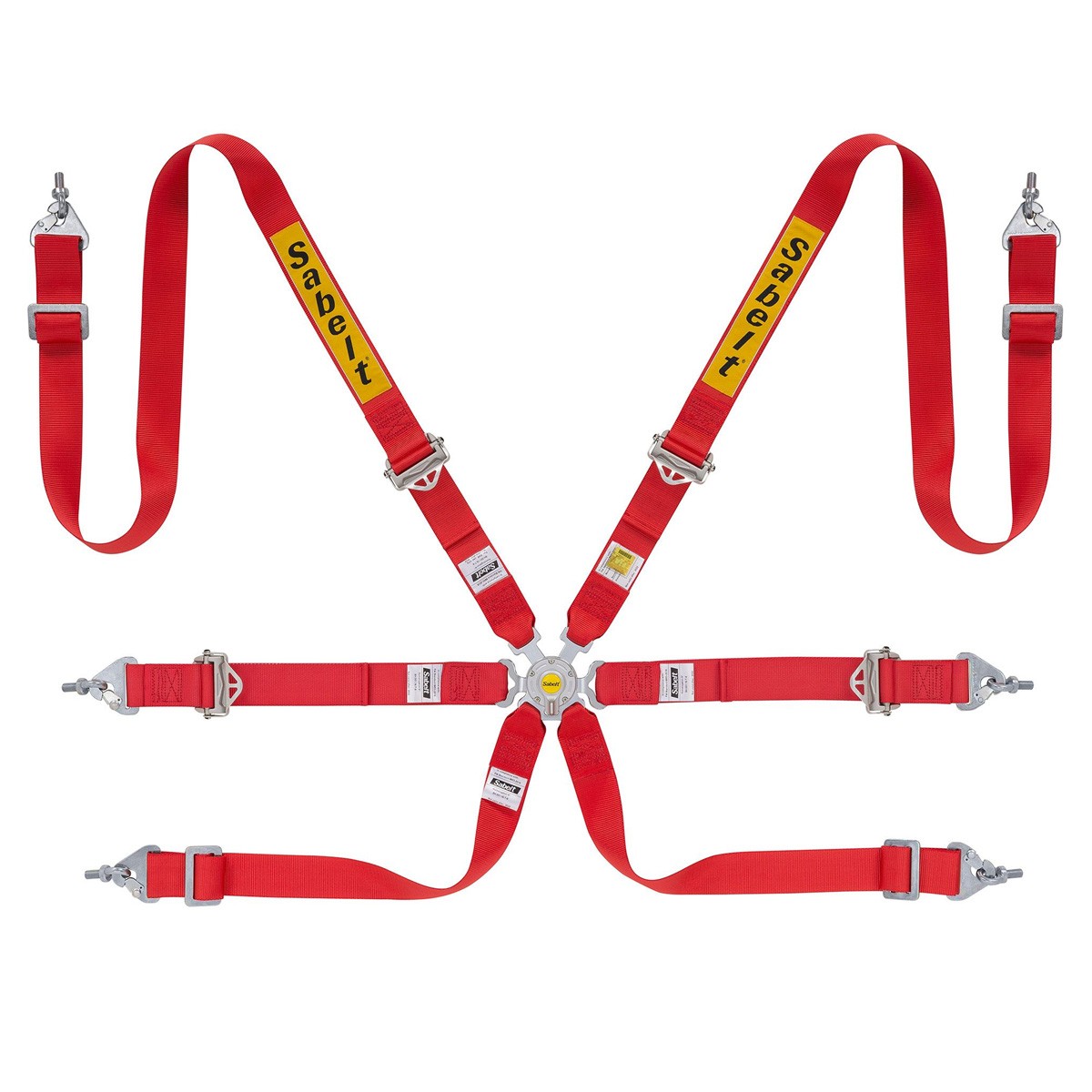 Sparco Arnes Rally 6 Puntos Aluminio 2" Fia8853-2016 Rojo - Sparco original | APEXCORSE
