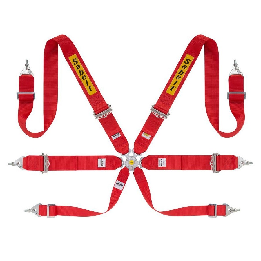 Sparco Arnes Rally 6 Puntos Aluminio 3" Fia8853-2016 Rojo - Sparco original | APEXCORSE