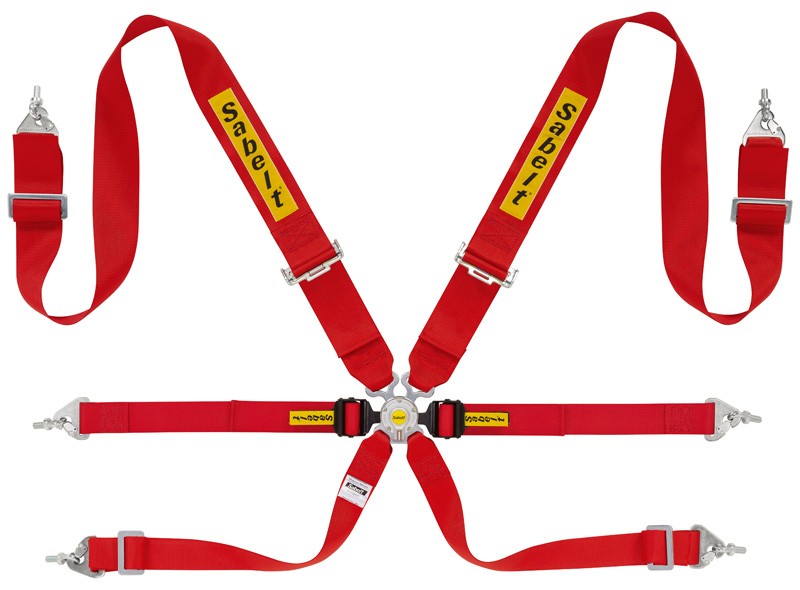 Sparco Arnes Rally 6 Puntos Acero 3"+2" Fia8853-2016 Rojo - Sparco original | APEXCORSE