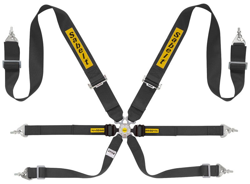 Sparco Arnes Rally 6 Puntos Acero 3"+2" Fia8853-2016 Negro - Sparco original | APEXCORSE