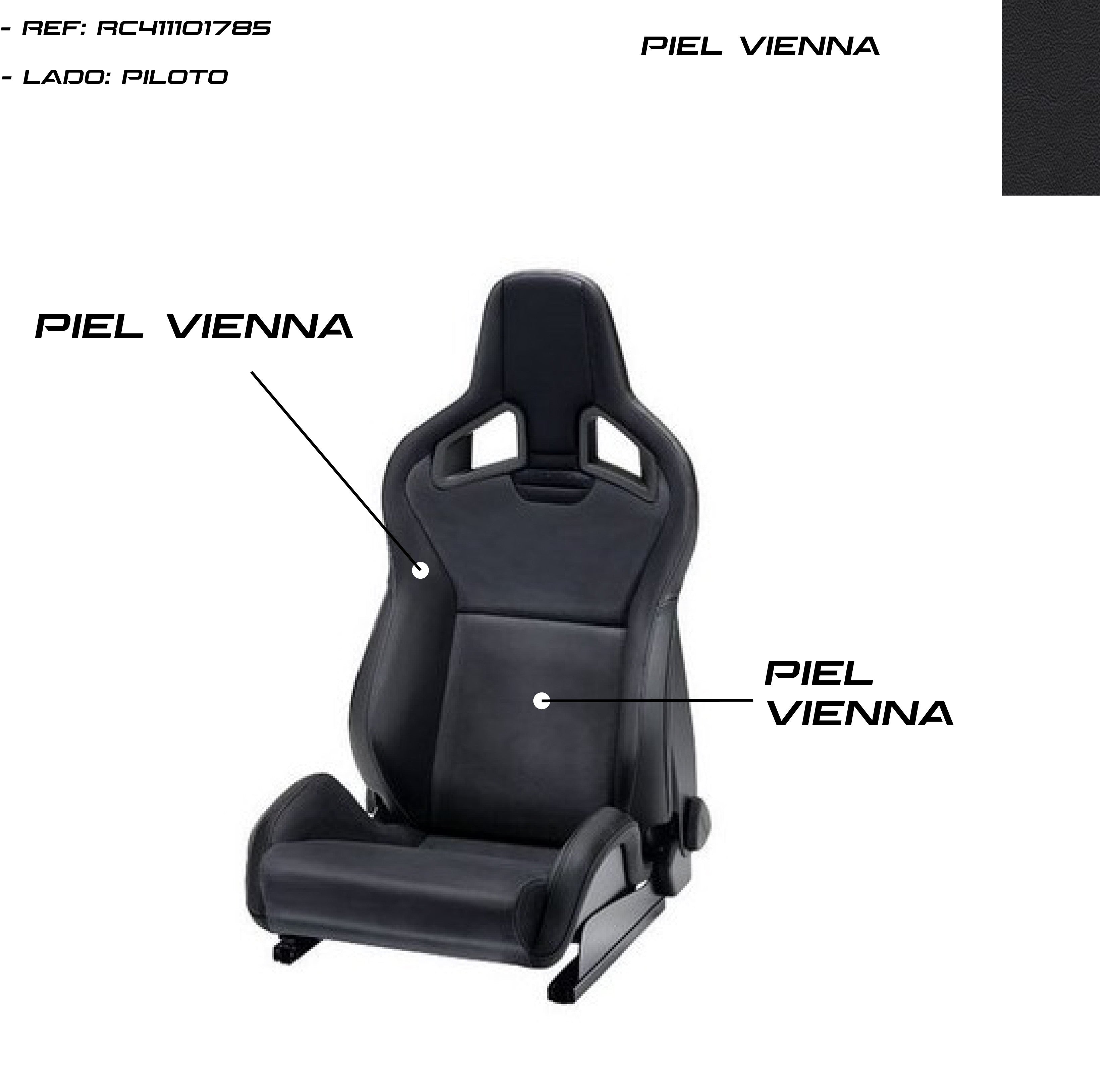 Asiento RECARO Sportster CS Airbag Calefaccion Piel Vienna Negro Piloto - Imagen 3 RECARO APEXCORSE