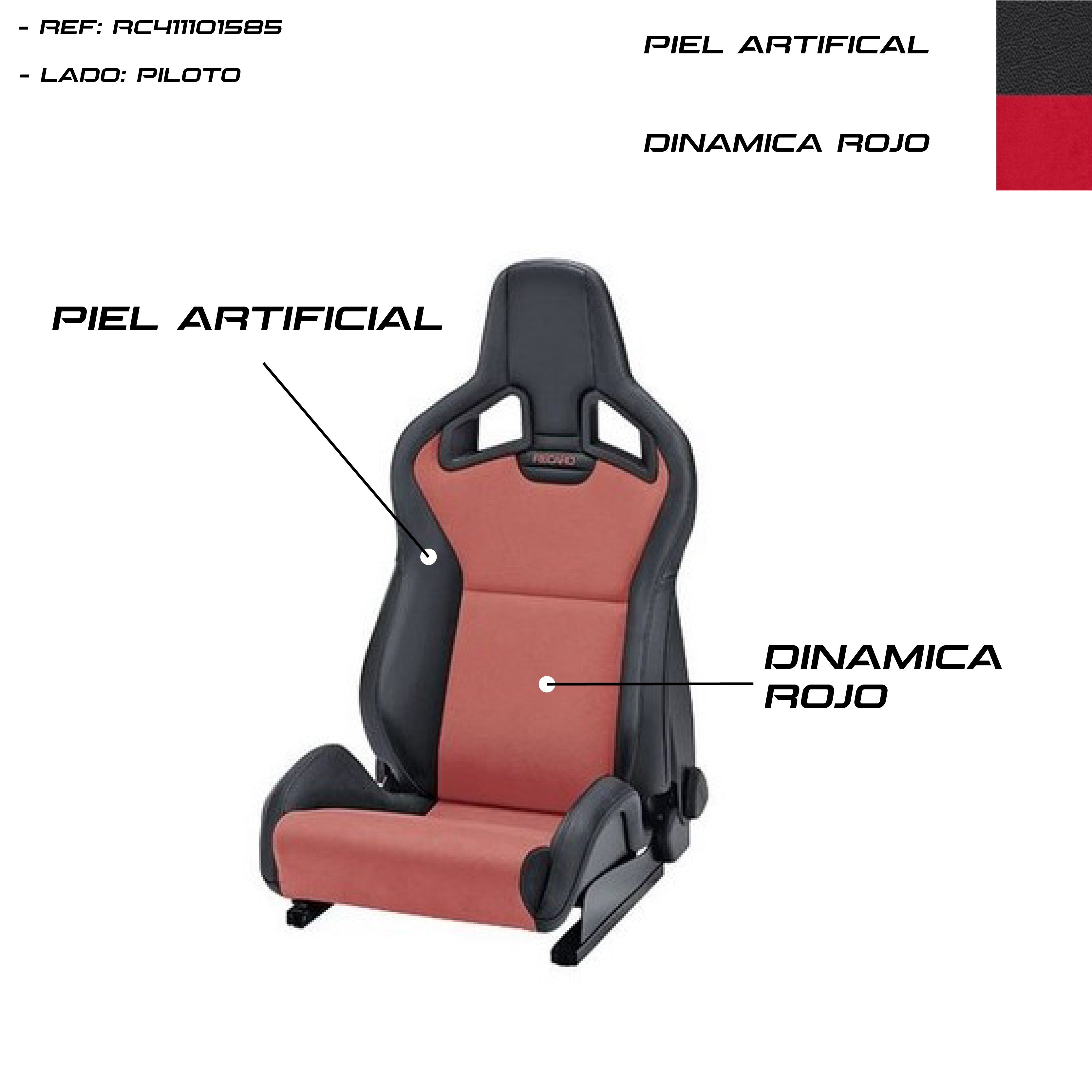Asiento RECARO Sportster CS Airbag Calefaccion Piel Artificial Negro/Dinamica Rojo Piloto - Imagen 3 RECARO APEXCORSE