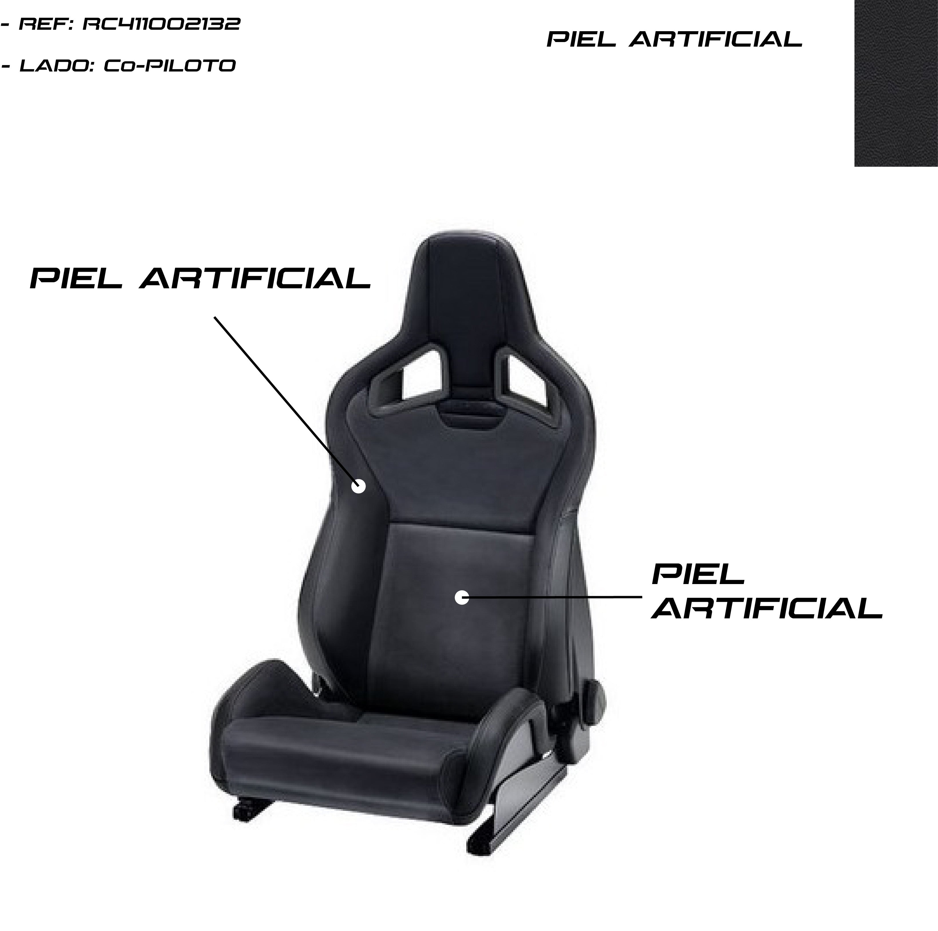 Asiento RECARO Sportster CS Airbag Piel Artificial Negro Copiloto - Imagen 3 RECARO APEXCORSE