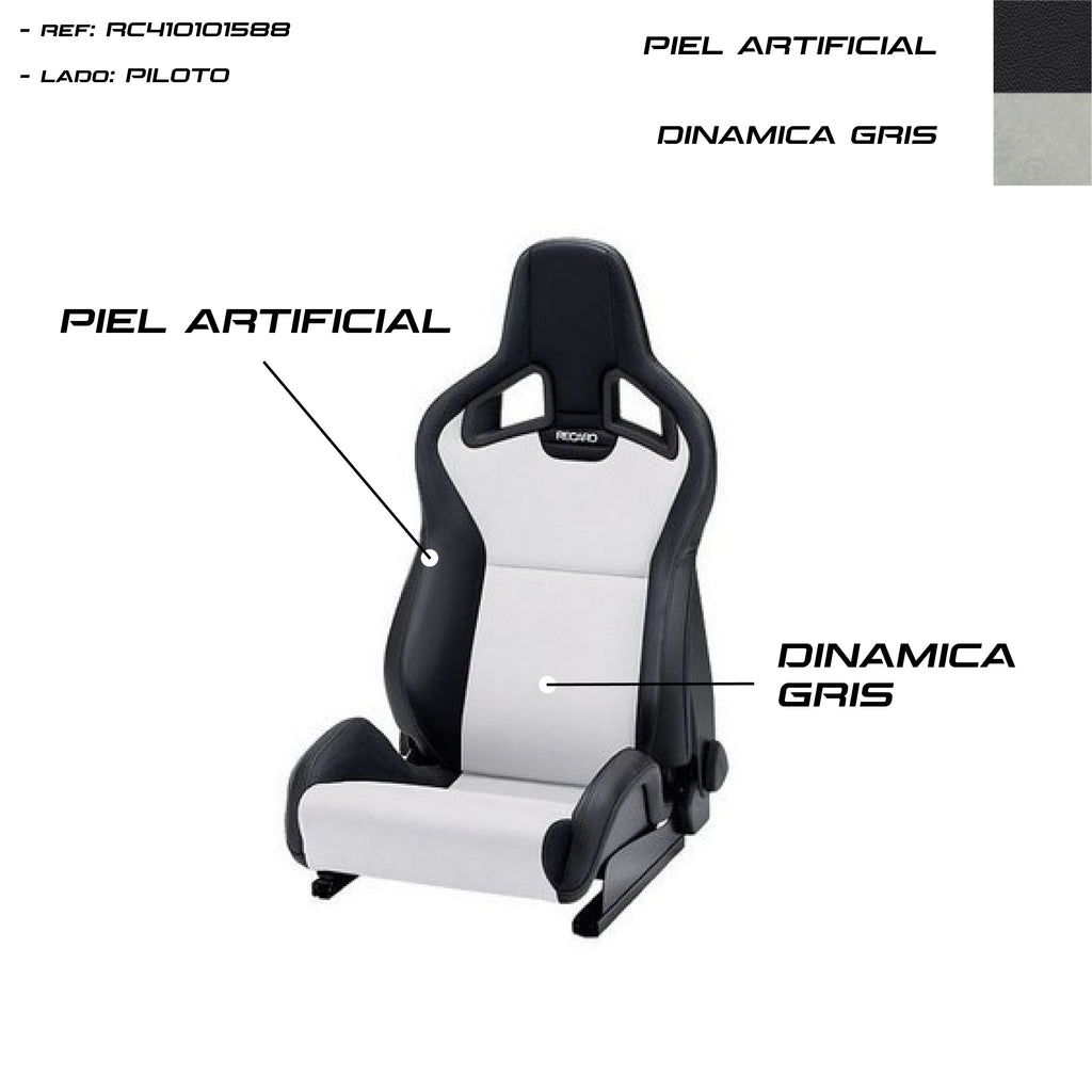 Asiento RECARO Sportster CS Calefaccion Piel Artificial Negro/Dinamica Gris Piloto - Imagen 3 RECARO APEXCORSE